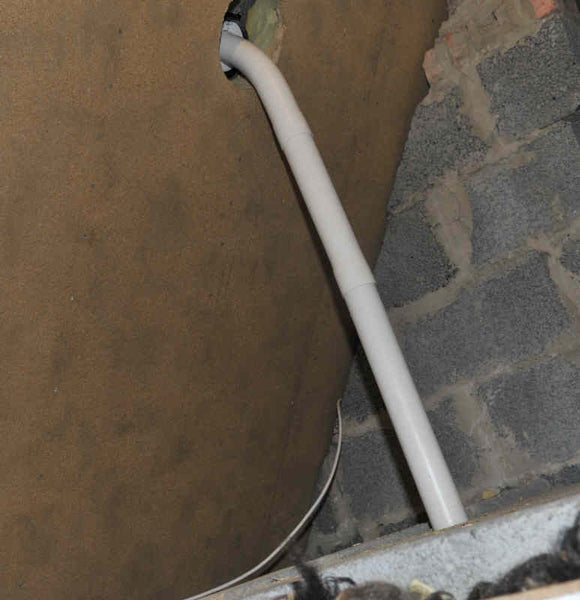 Biolet pipe with insulation on the attic where it is colder